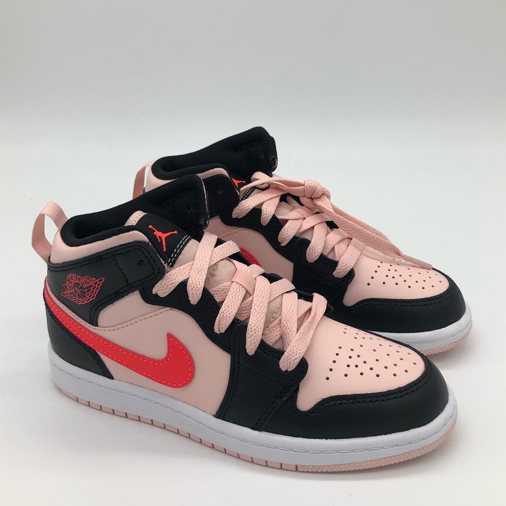 New AIR JORDAN 1 MID (PS) ATMOSPHERE / INFRARED 23-BLACK 640734-604 no box lid - Picture 3 of 6